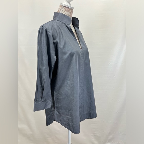 CLARIDGE & KING Gray mandarin‎ collar tunic top size L - Picture 7 of 13